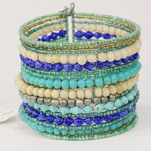 Loft Beaded Metal Cuff Bracelet